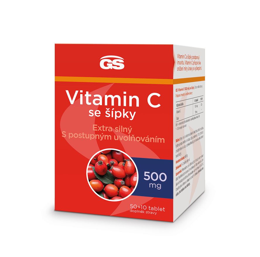 GS Vitamin C 500 se šípky 50+10 tablet GS