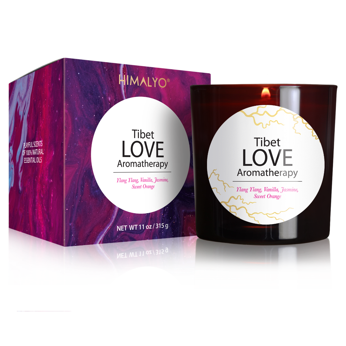 Himalyo Tibet Love Aromatherapy Svíčka 315 g Himalyo