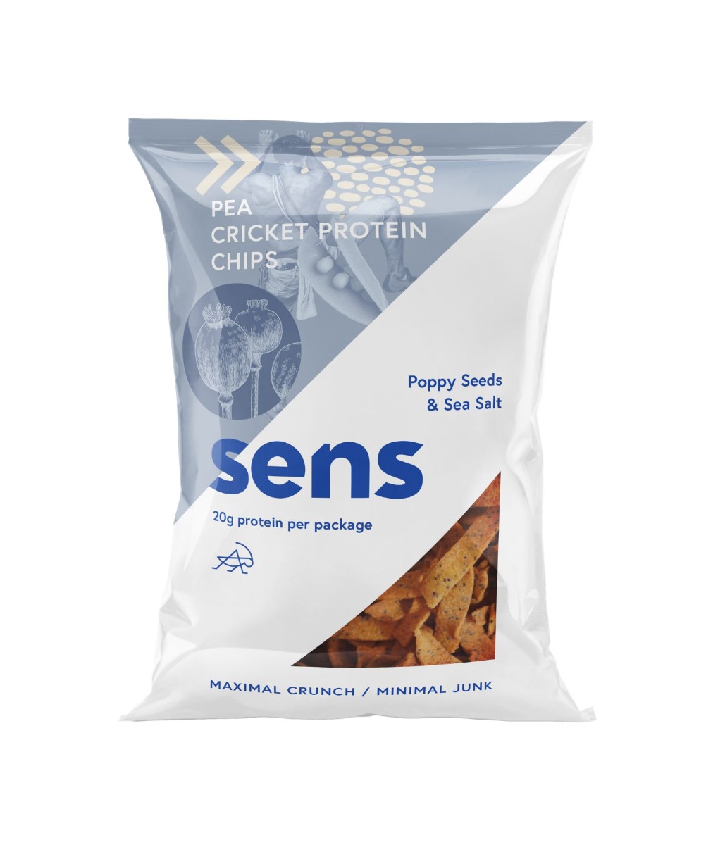 SENS Cvrččí Protein chipsy Mák & Mořská sůl 80 g SENS