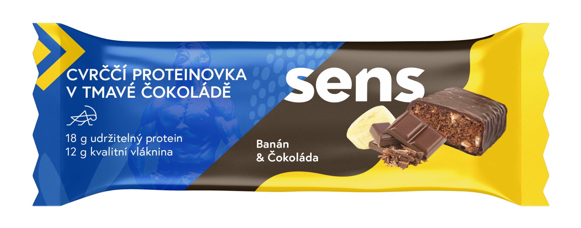 SENS Cvrččí proteinovka v tmavé čokoládě Banán & čokoláda 60 g SENS