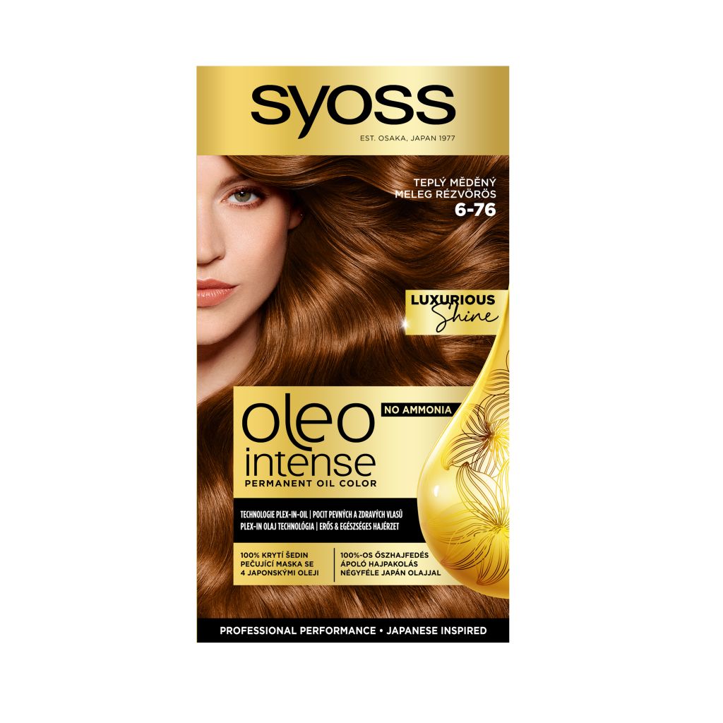 Syoss Oleo Intense Barva na vlasy 6-76 teplá měděná 50 ml Syoss