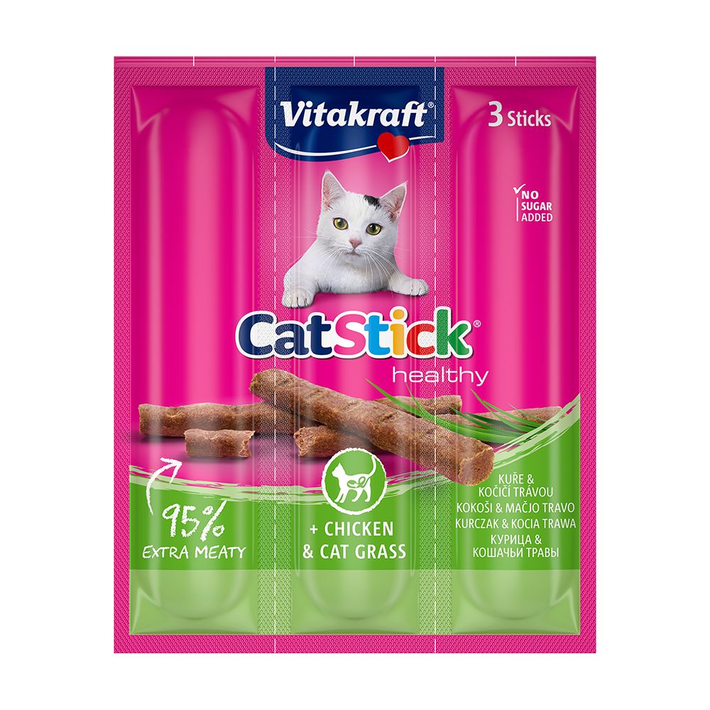 Vitakraft Cat Stick mini kuře a kočičí tráva 3x6 g Vitakraft