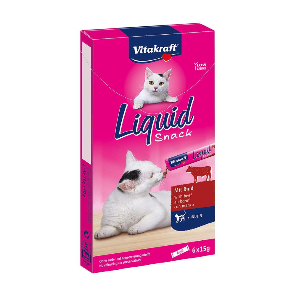 Vitakraft Liquid Snack hovězí a inulin 6x15 g Vitakraft