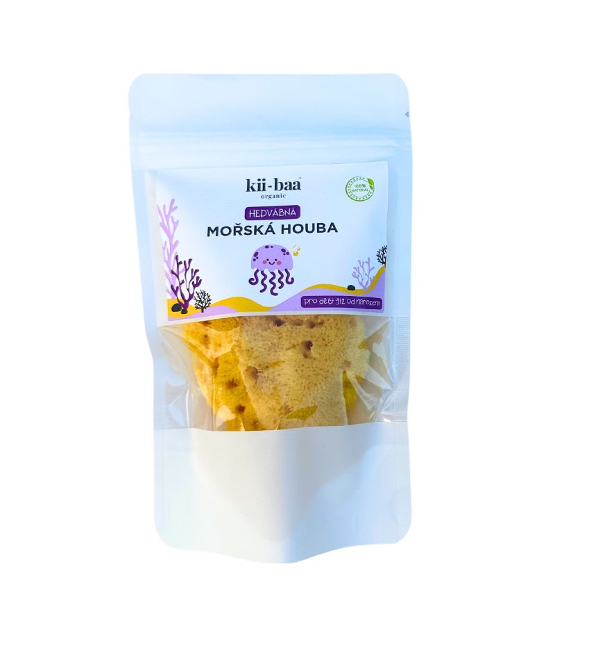 kii-baa organic Hedvábná mořská houba pro děti 8-10 cm 1 ks kii-baa organic