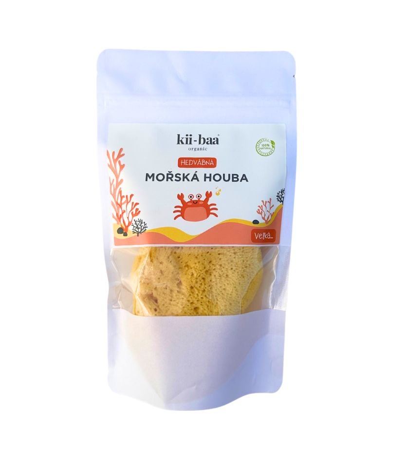 kii-baa organic Hedvábná mořská houba velká 10-12 cm 1 ks kii-baa organic