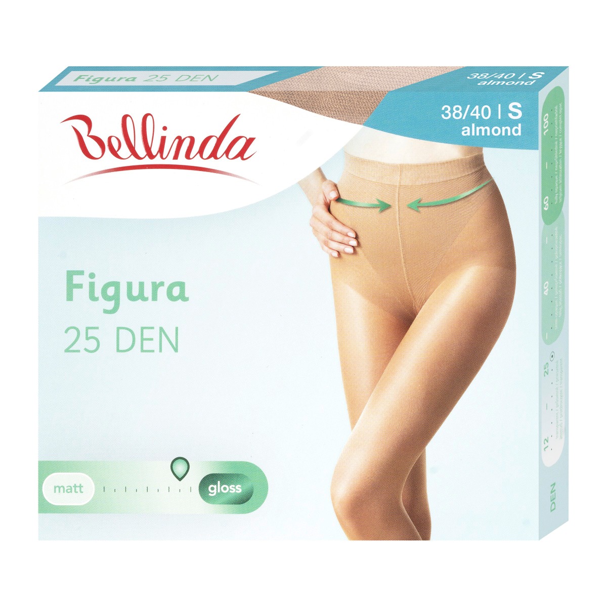 Bellinda Figura 25 DEN vel. S stahovací punčochové kalhoty tělové Bellinda