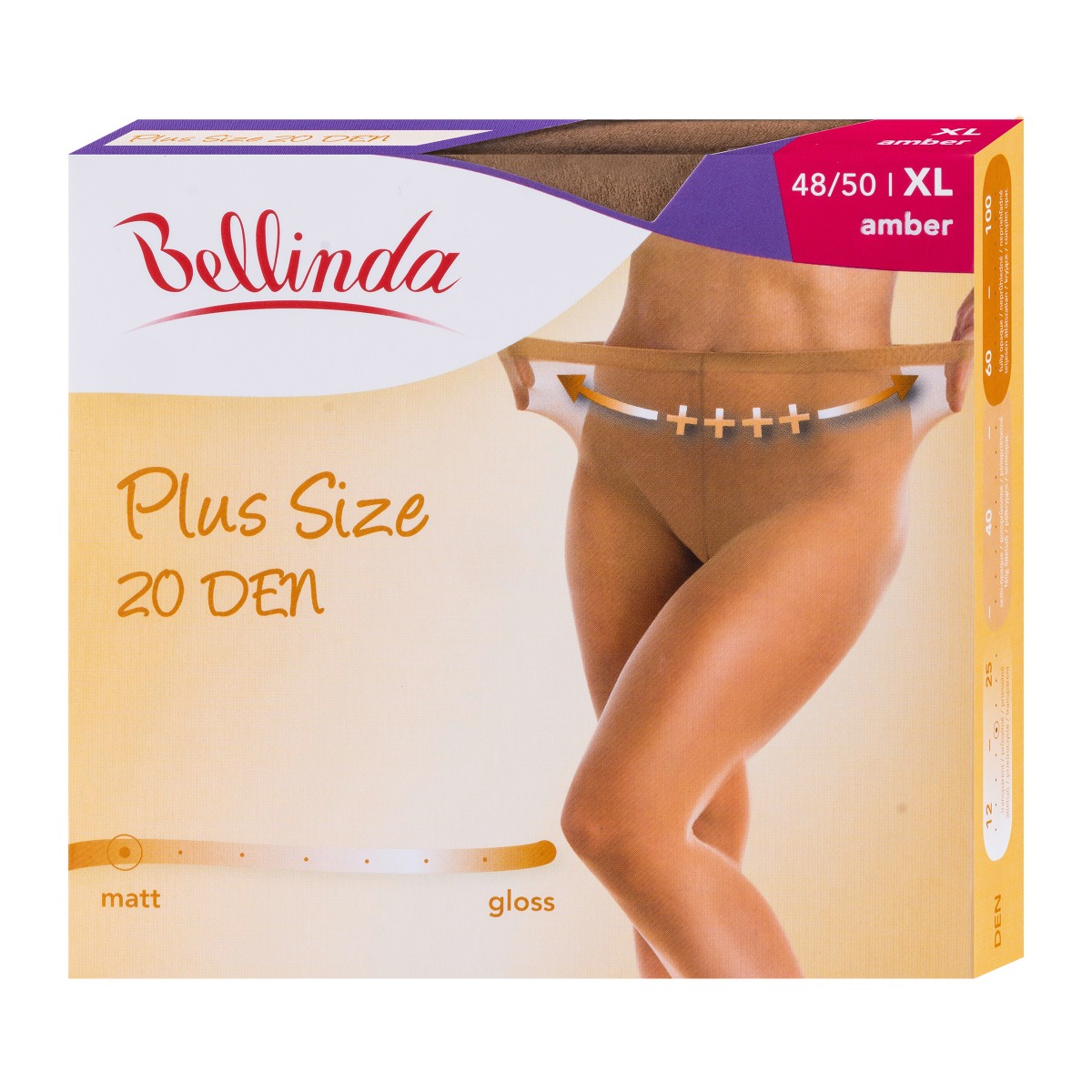 Bellinda Plus Size 20 DEN vel. XL punčochové kalhoty tělové Bellinda
