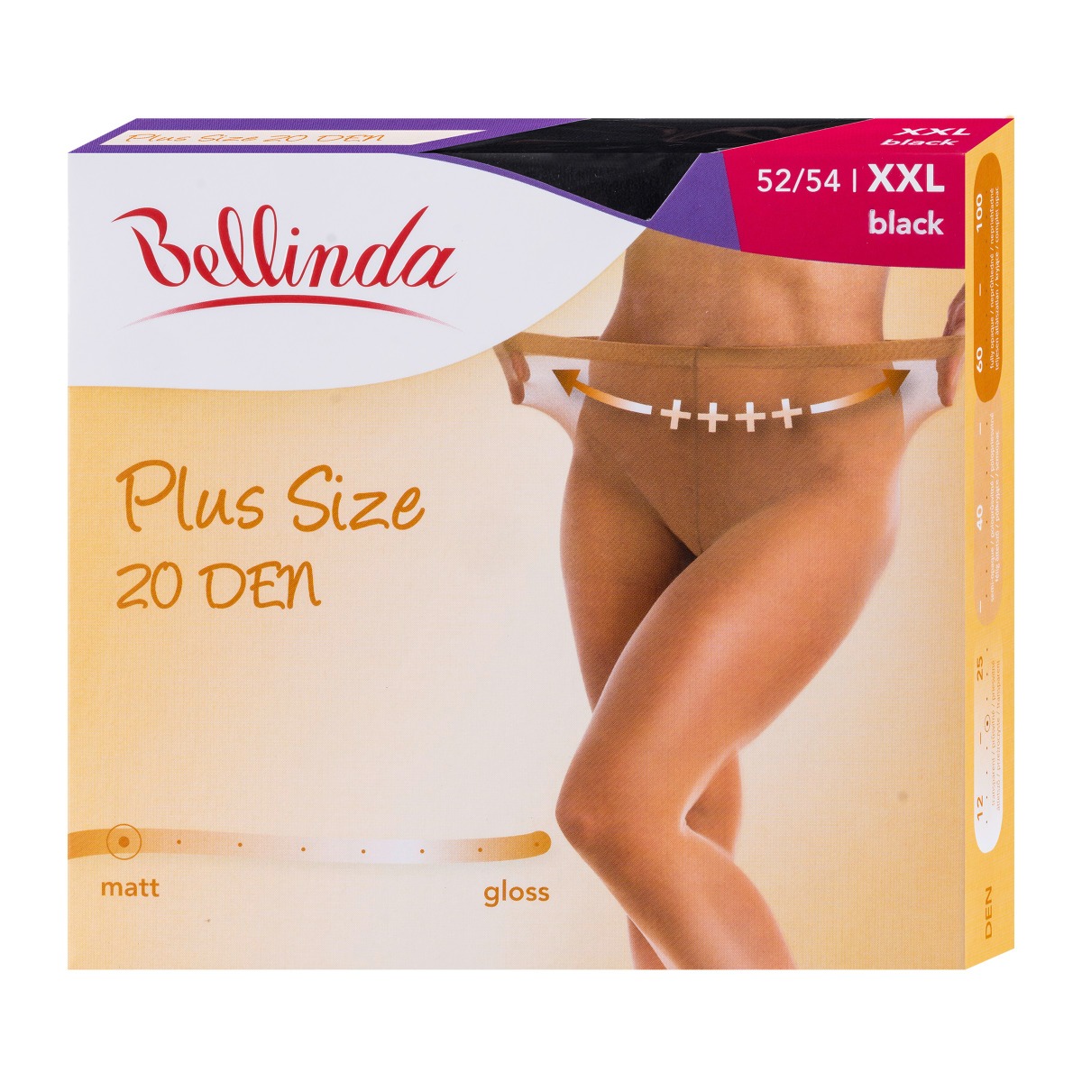 Bellinda Plus Size 20 DEN vel. XXL punčochové kalhoty černé Bellinda