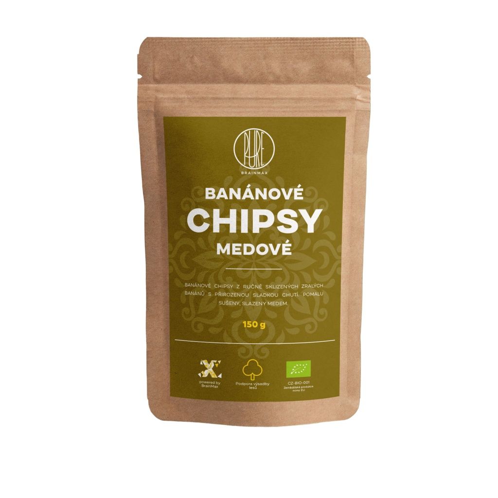 BrainMax Pure Banánové chipsy medové BIO 150 g BrainMax Pure