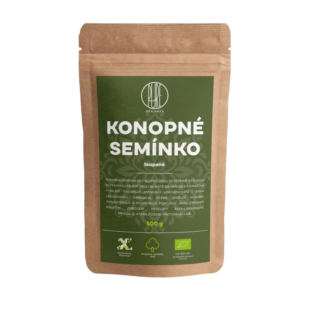 BrainMax Pure Konopné semínko loupané BIO 500 g BrainMax Pure