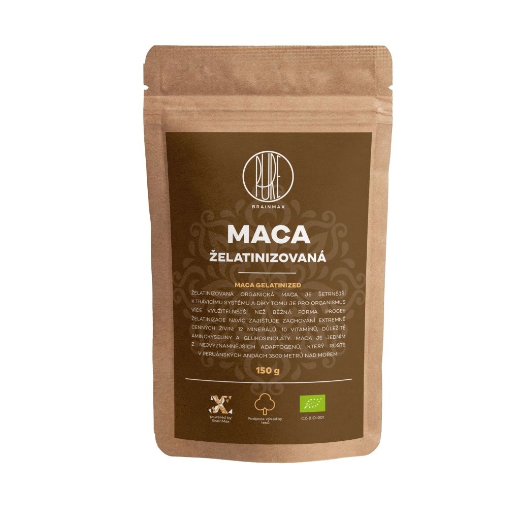 BrainMax Pure Maca želatinovaná BIO prášek 150 g BrainMax Pure