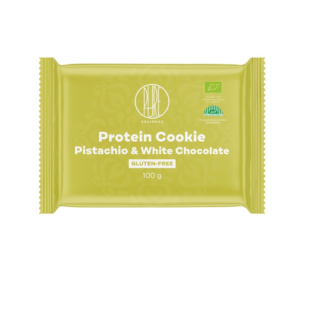 BrainMax Pure Protein Cookie Pistácie & bílá čokoláda BIO 100 g BrainMax Pure