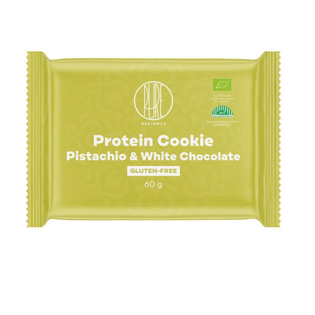 BrainMax Pure Protein Cookie Pistácie & bílá čokoláda BIO 60 g BrainMax Pure