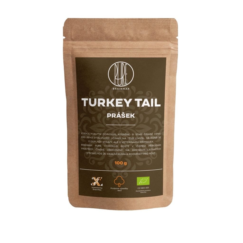 BrainMax Pure Turkey Tail BIO prášek 100 g BrainMax Pure