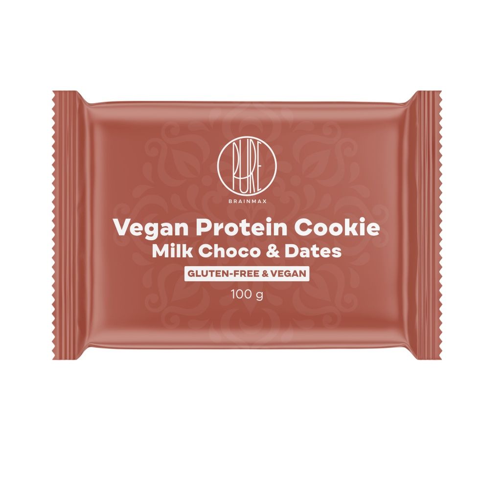 BrainMax Pure Vegan Protein Cookie Mléčná čokoláda & datle 100 g BrainMax Pure
