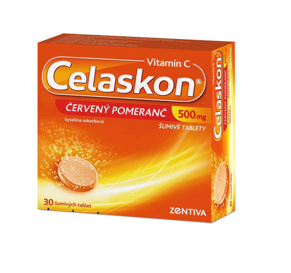 Celaskon Červený pomeranč 500 mg 30 šumivých tablet Celaskon