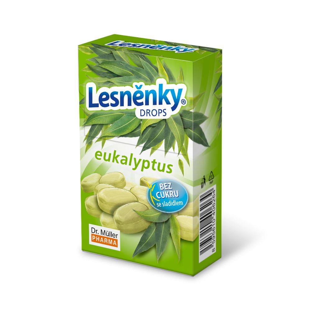 Dr. Müller Lesněnky eukalyptus bez cukru drops 38 g Dr. Müller