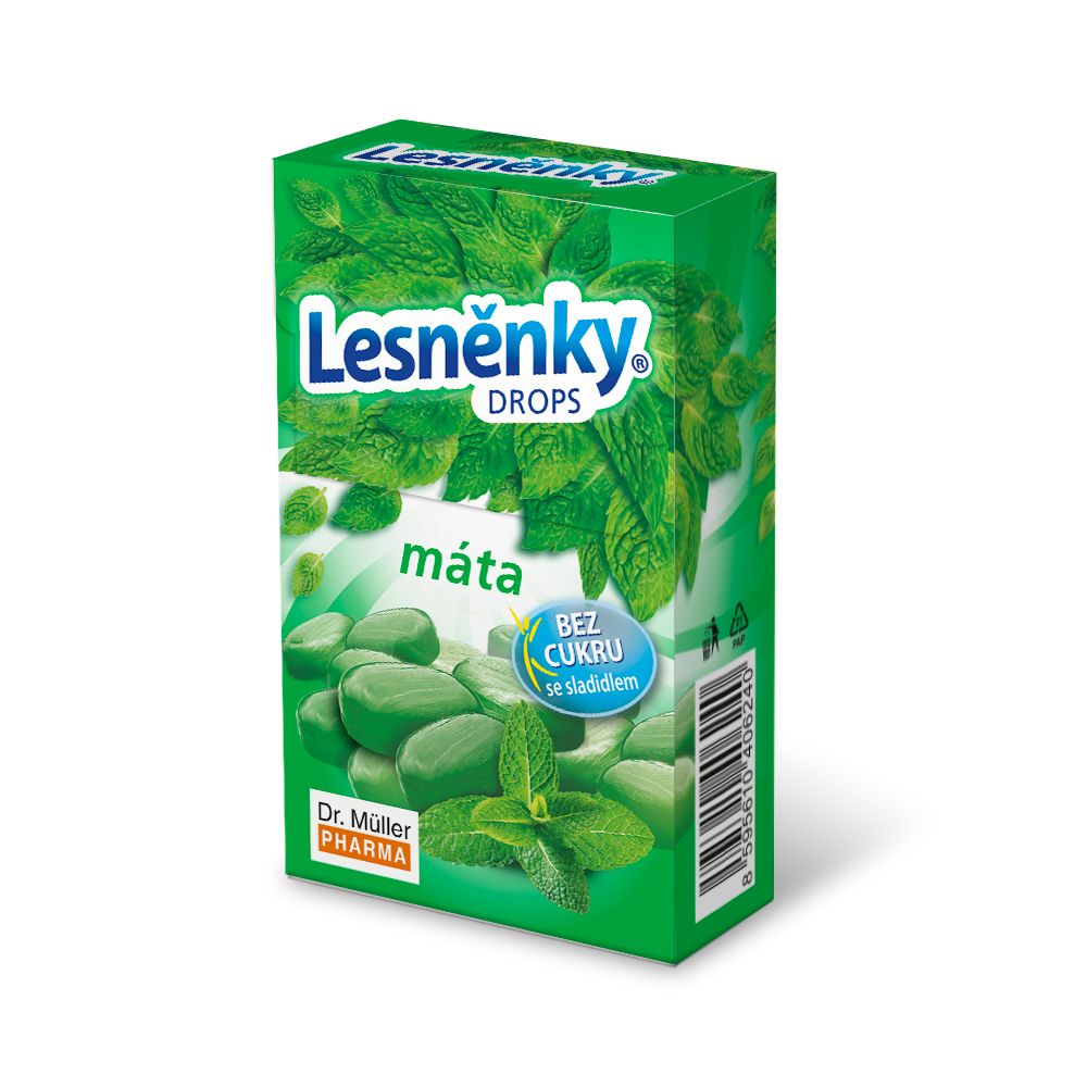 Dr. Müller Lesněnky máta bez cukru drops 38 g Dr. Müller