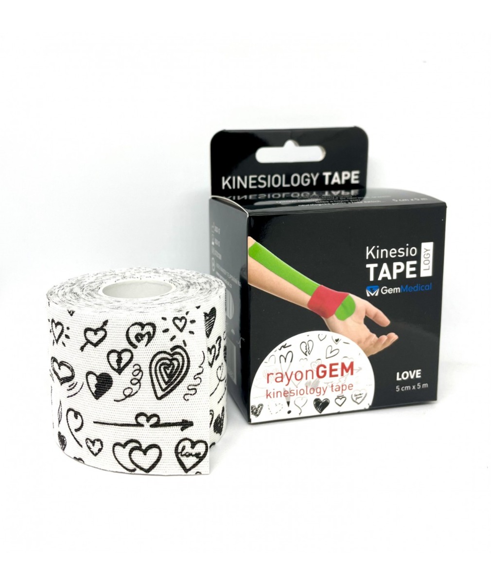 GM rayon kinesiology tape hedvábný 5 cm x 5 m love GM