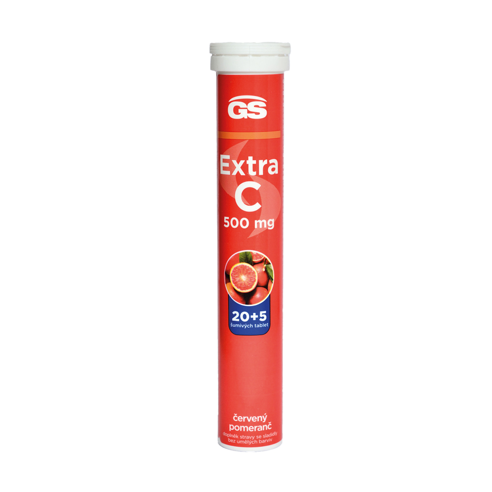 GS Extra C 500 červený pomeranč 20+5 šumivých tablet GS