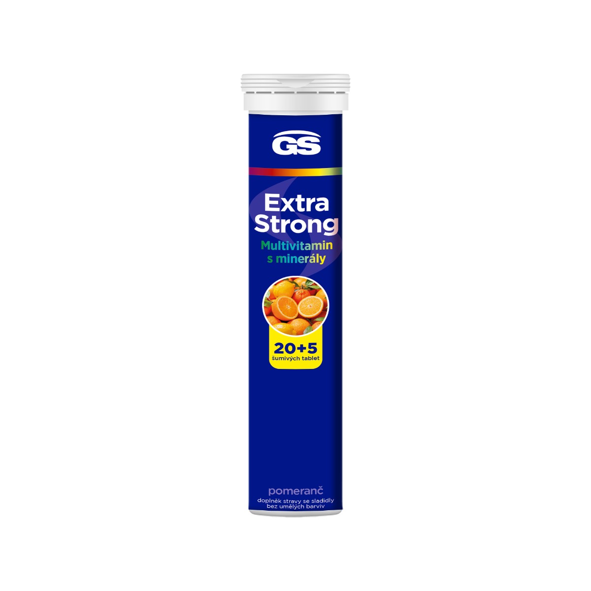 GS Extra Strong Multivitamin s minerály pomeranč 20+5 šumivých tablet GS