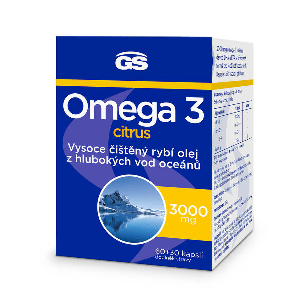 GS Omega 3 Citrus 60+30 kapslí GS
