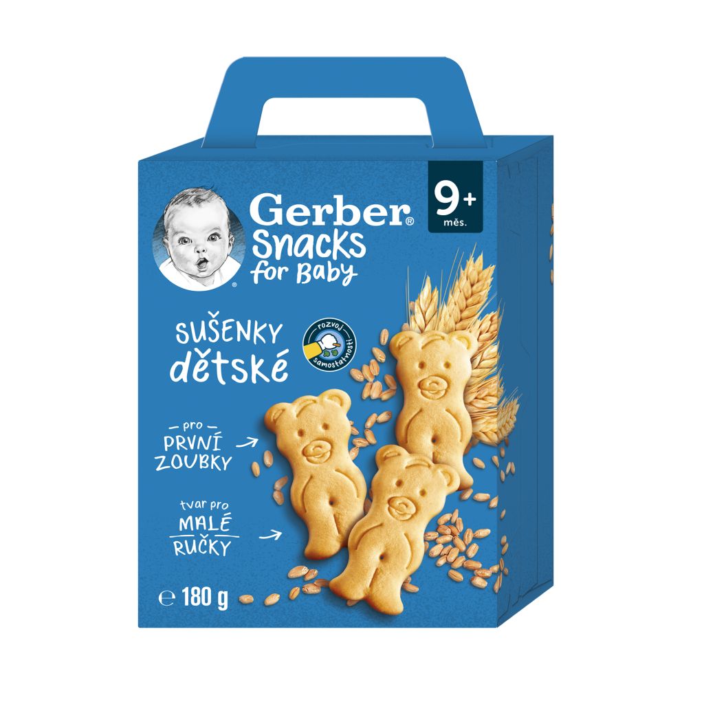 Gerber Snacks dětské sušenky 9m+ 180 g Gerber