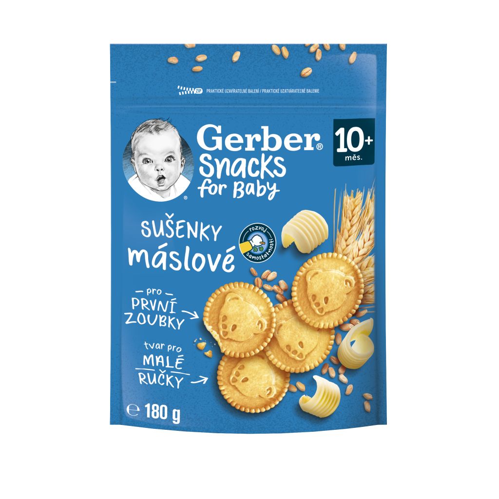 Gerber Snacks máslové sušenky 10m+ 180 g Gerber