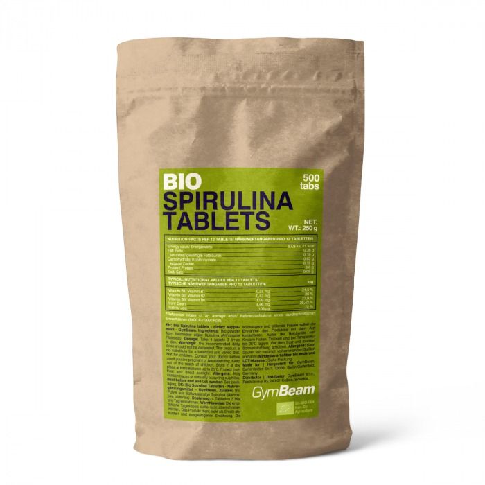 GymBeam Bio Spirulina bez příchuti 500 tablet GymBeam