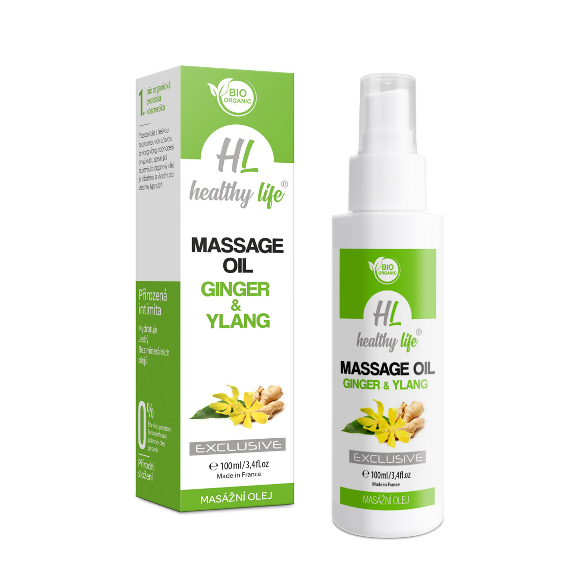 Healthy life Masážní olej Ginger&Ylang 100 ml Healthy life