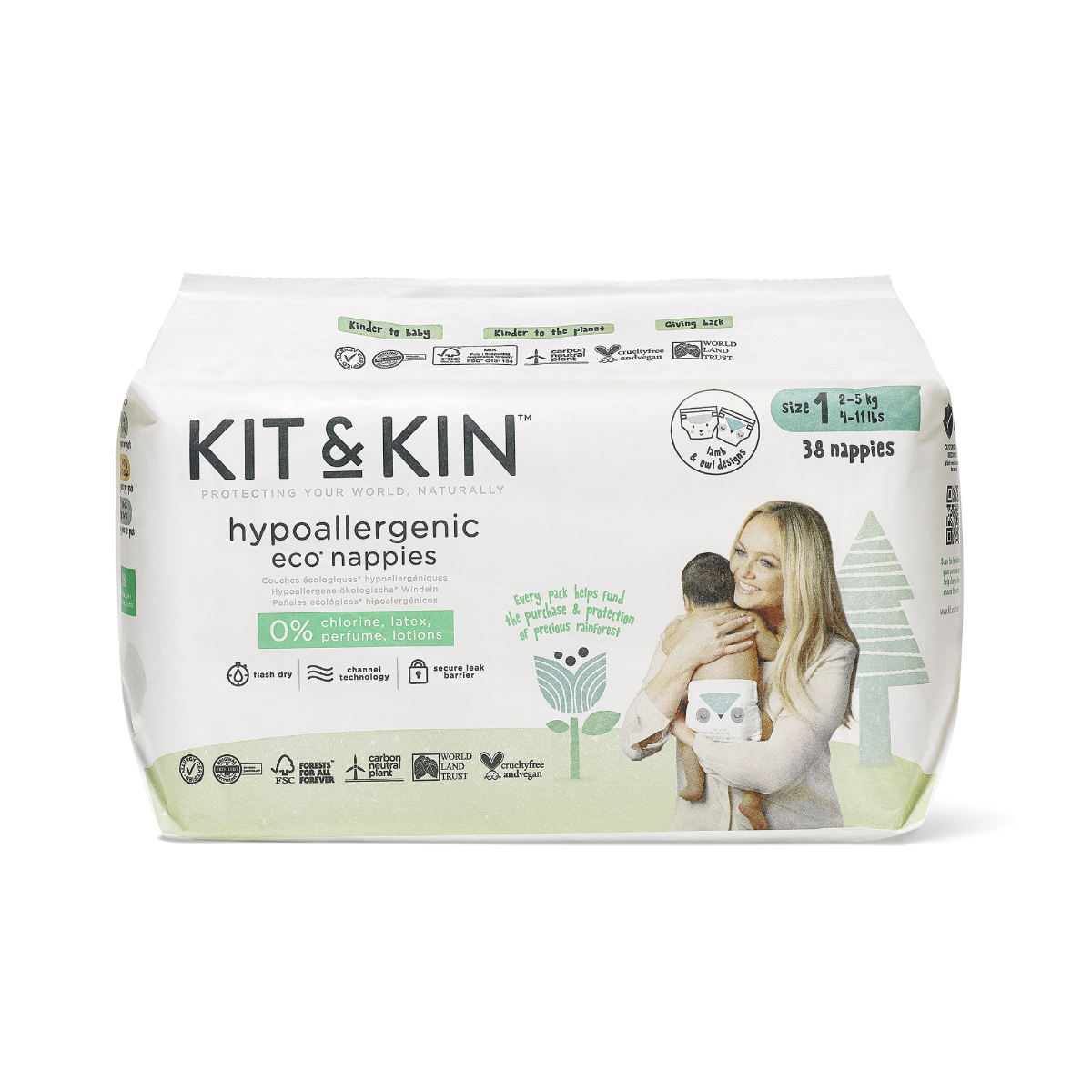 Kit & Kin Eko plenky vel. 1 2-5 kg 38 ks Kit & Kin