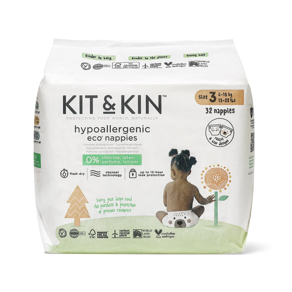 Kit & Kin Eko plenky vel. 3 6-10 kg 32 ks Kit & Kin