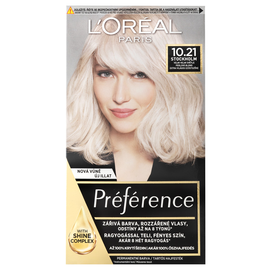 Loréal Paris Preference Permanentní barva na vlasy 10.21 Stockholm velmi světlá perlová blond Loréal Paris