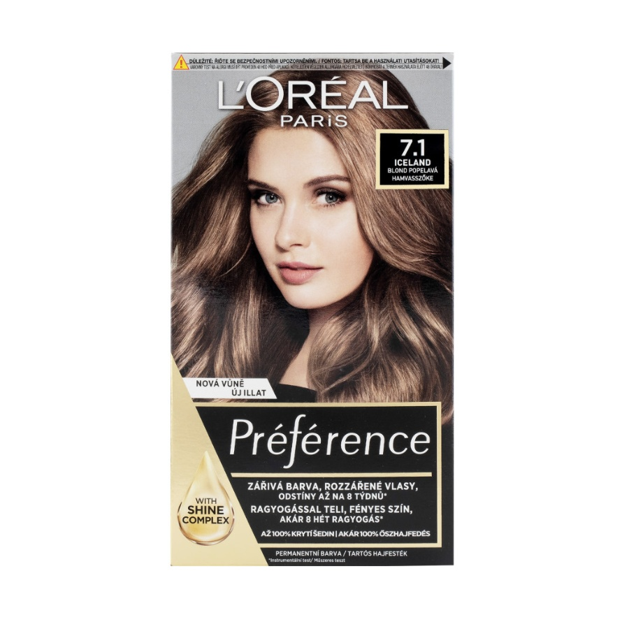 Loréal Paris Preference Permanentní barva na vlasy 7.1 Island-blond popelavá Loréal Paris