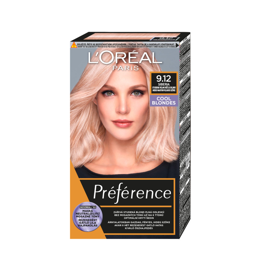 Loréal Paris Preference Permanentní barva na vlasy 9.12 studená velmi světlá blond Loréal Paris