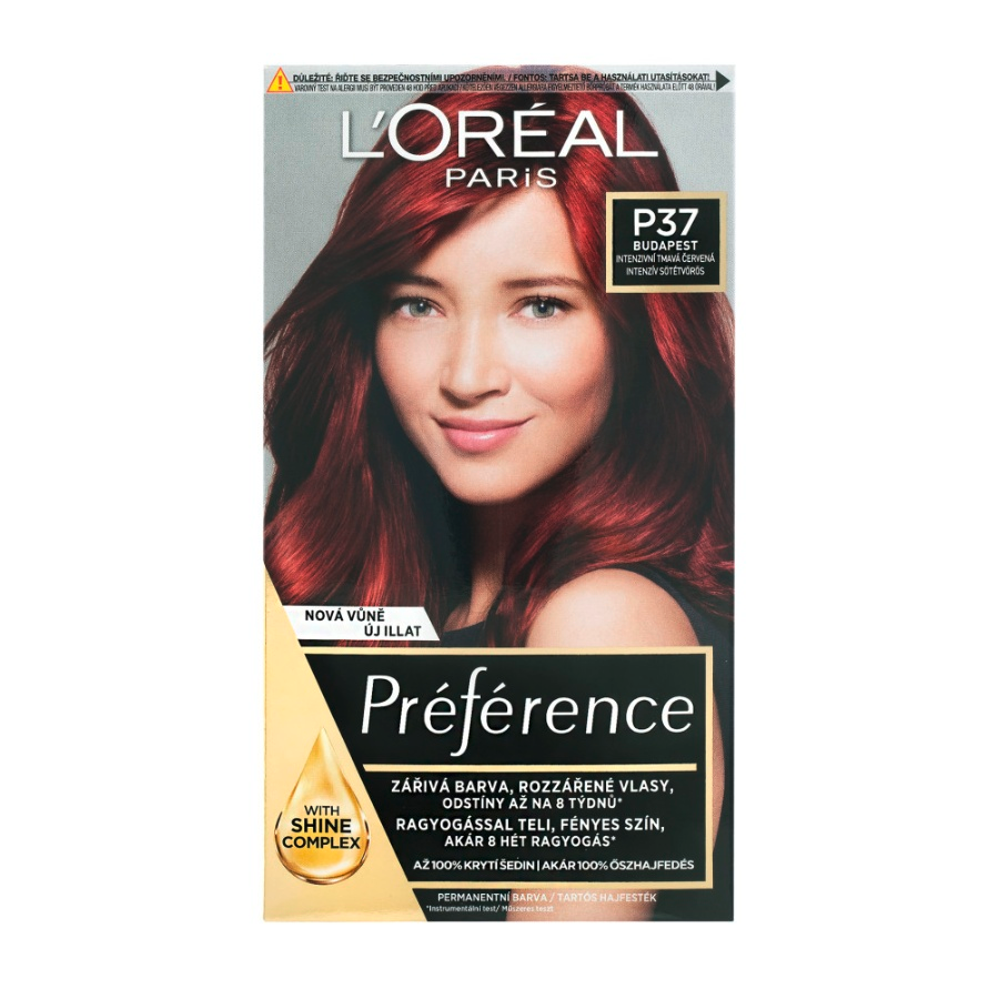 Loréal Paris Preference Permanentní barva na vlasy P37 Budapest intenzivní červená tmavá Loréal Paris
