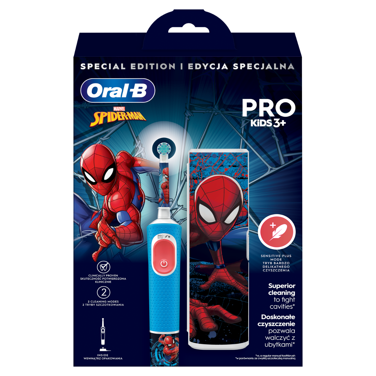 Oral-B Vitality PRO Kids Spiderman elektrický zubní kartáček+pouzdro Oral-B