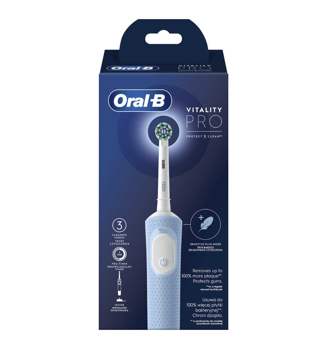 Oral-B Vitality PRO Protect X elektrický zubní kartáček vapour blue Oral-B