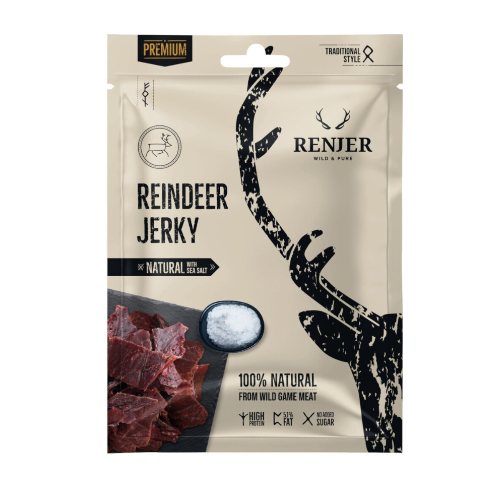 Renjer Reindeer Jerky Sea Salt 25 g Renjer