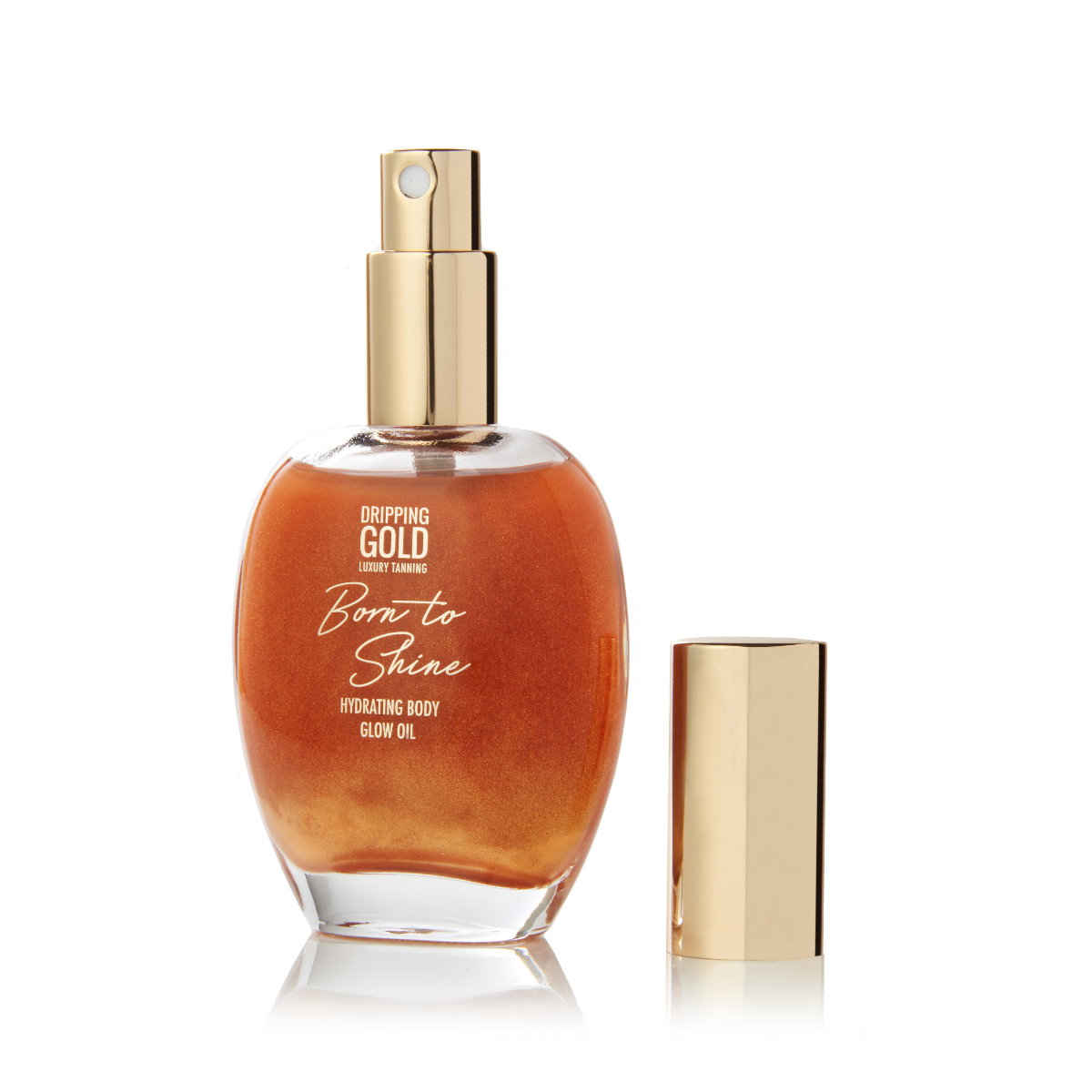 SOSU Dripping Gold Born to Shine Hydratační olej na tělo se třpytkami bronzový 55 ml SOSU