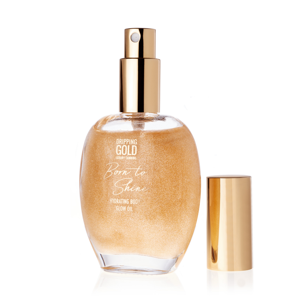 SOSU Dripping Gold Born to Shine Hydratační olej na tělo se třpytkami zlatý 55 ml SOSU