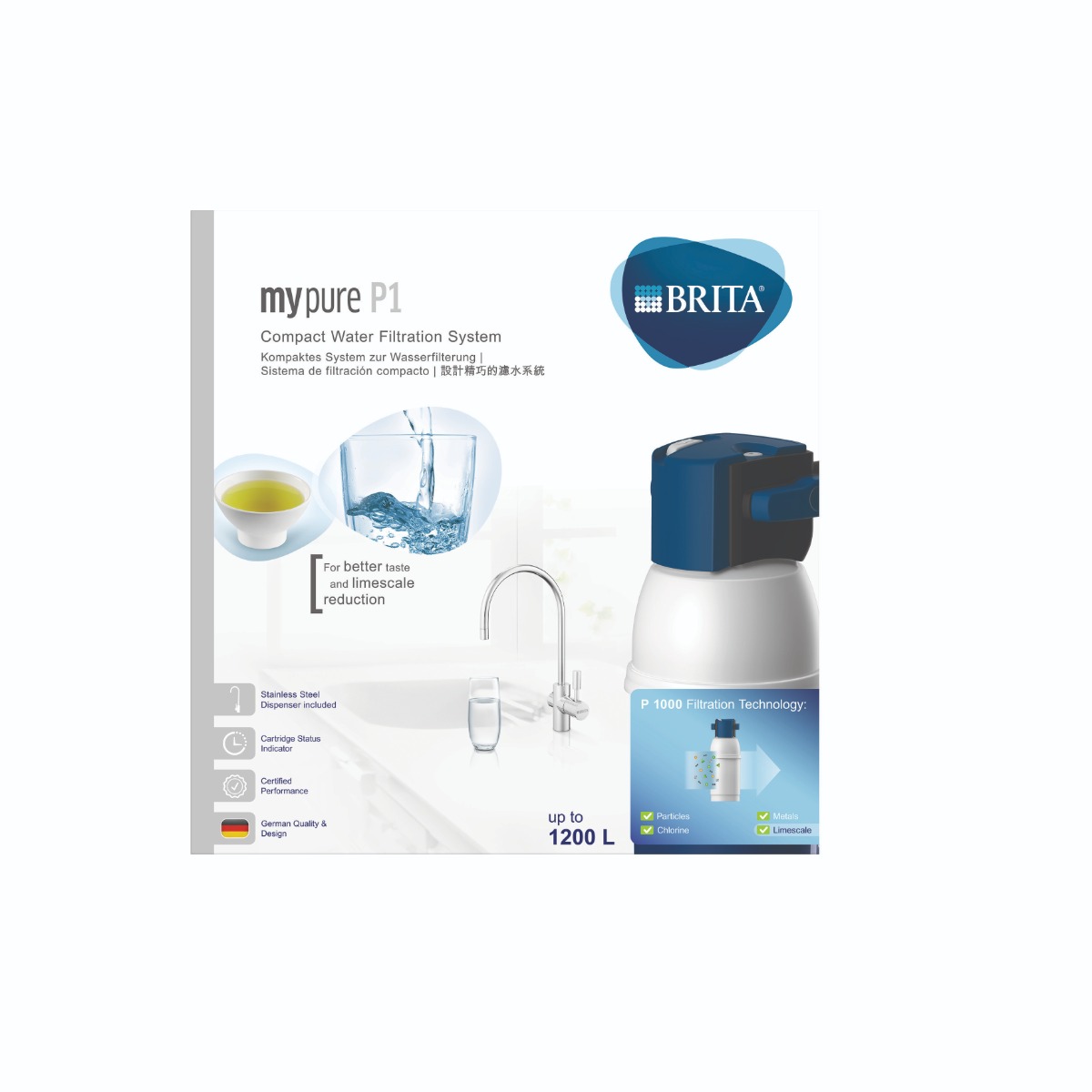 BRITA Mypure P1 filtrační systém pod umyvadlo s kohoutkem BRITA