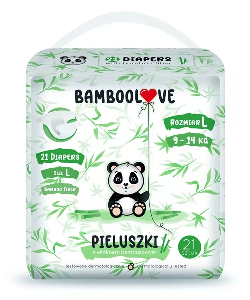 Bamboolove Pleny jednorázové Bambus vel. L 9-14 kg 21 ks Bamboolove