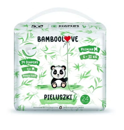 Bamboolove Pleny jednorázové Bambus vel. M 6-11 kg 24 ks Bamboolove