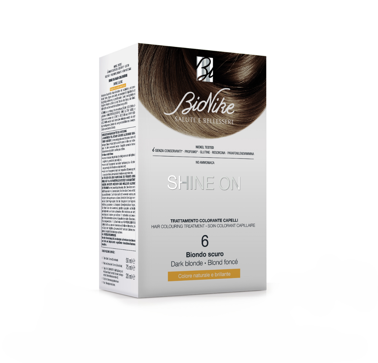 Bionike Shine on hair colouring treatment dark blonde barva na vlasy 75 ml tmavá blond Bionike