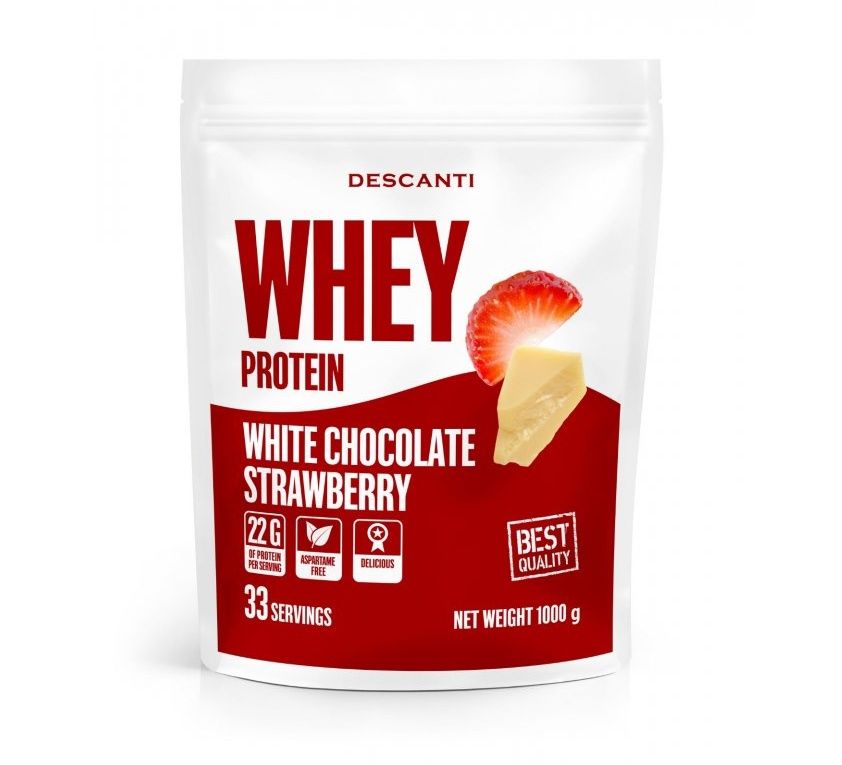 DESCANTI Whey Protein White Chocolate Strawberry 1000 g DESCANTI