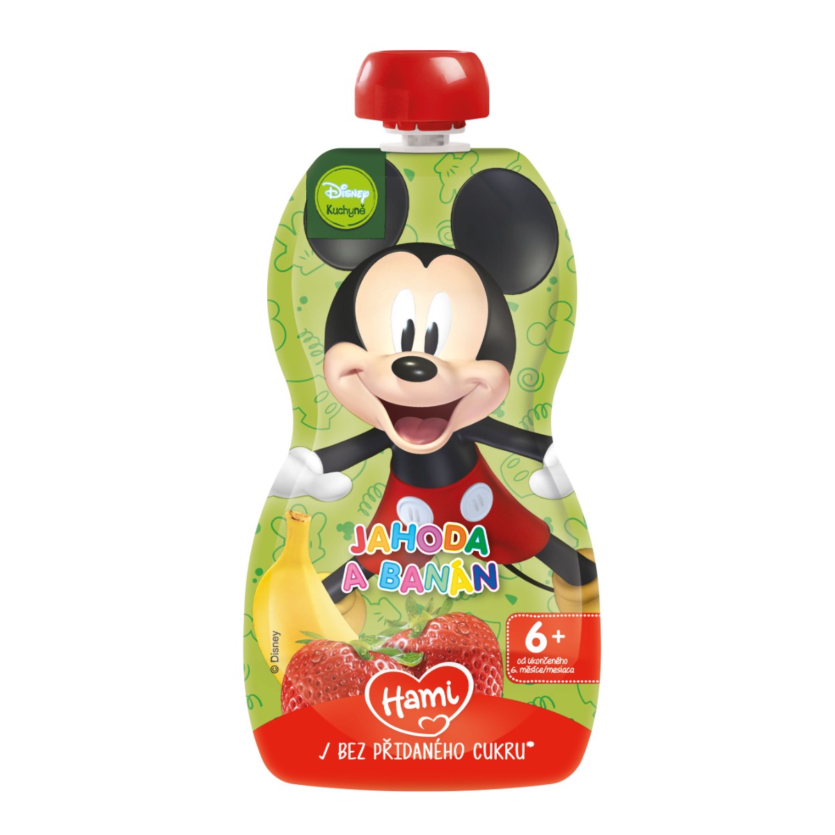 Hami Disney Mickey jahoda a banán kapsička 110 g Hami