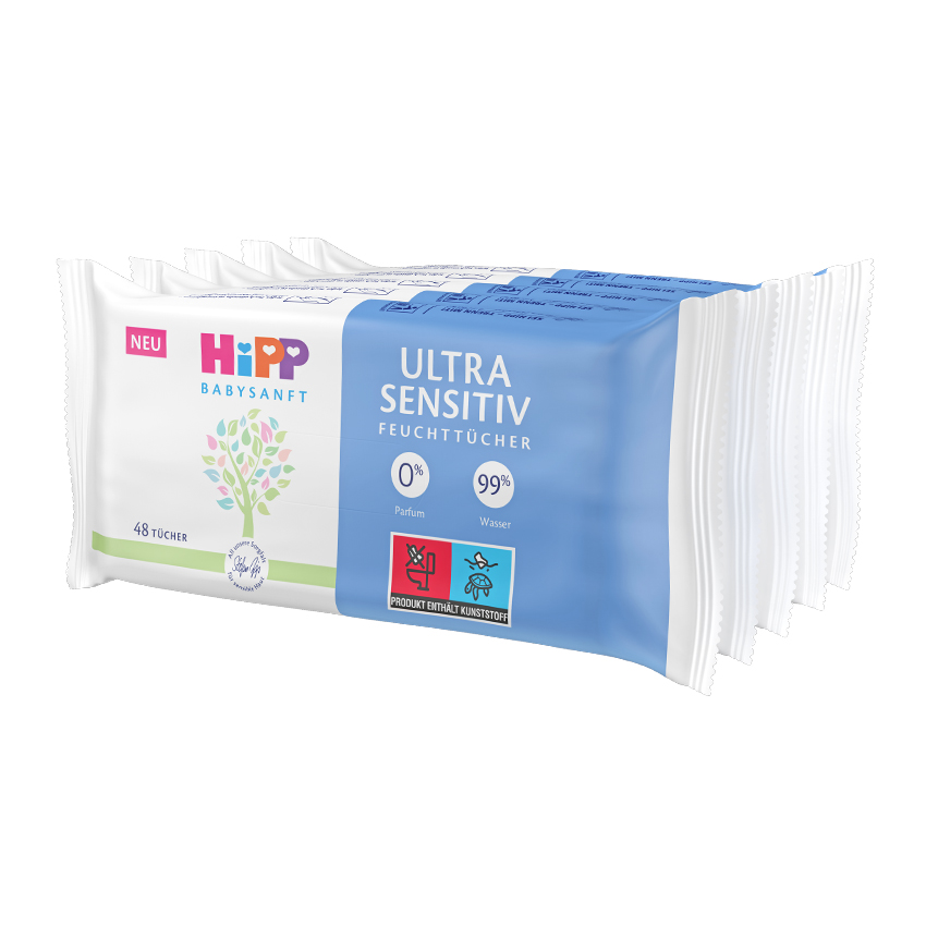 Hipp Babysanft Čisticí vlhčené ubrousky Ultra Sensitive 5x48 ks Hipp