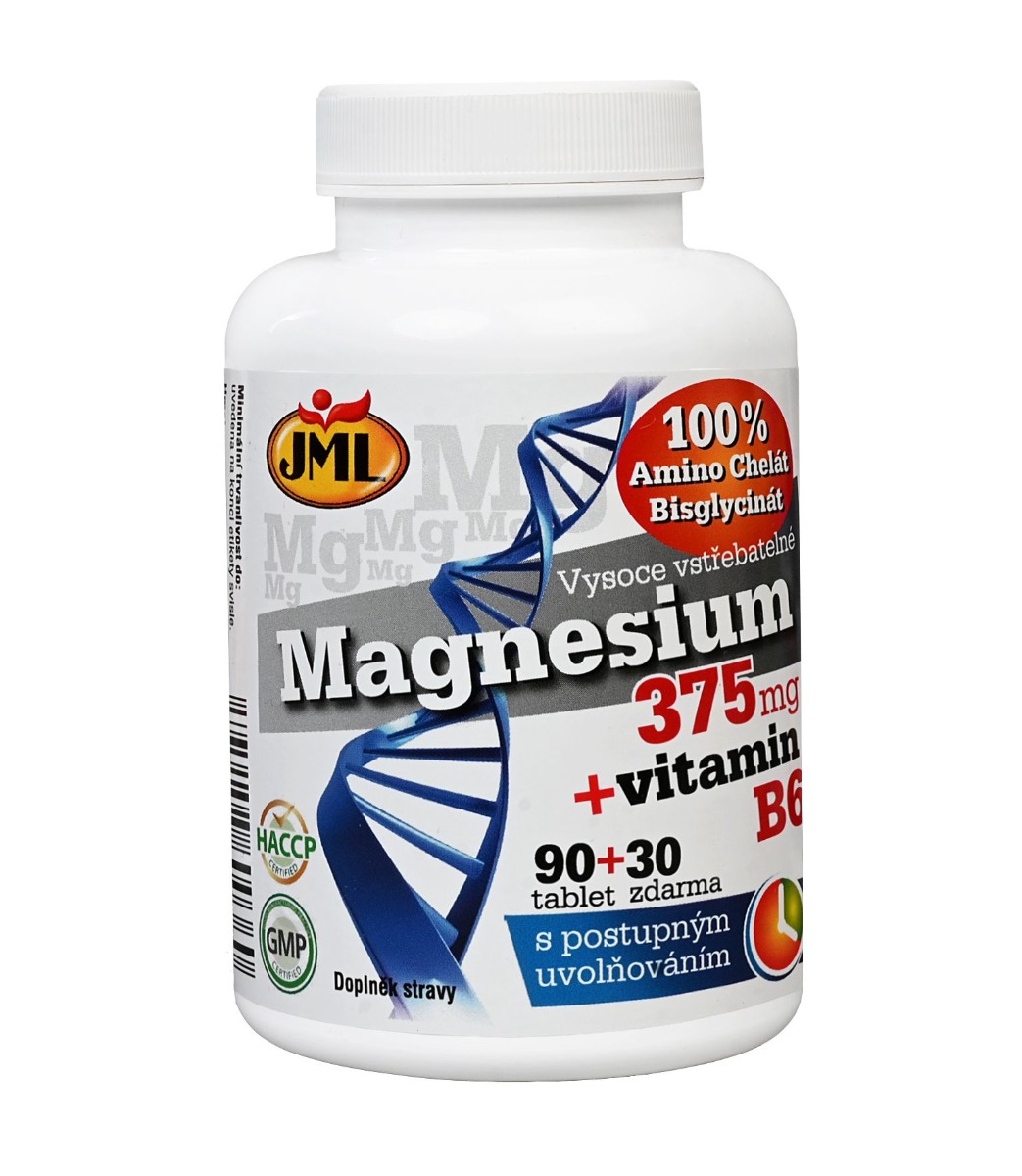 JML Magnesium 375 mg + vitamin B6 90+30 tablet JML