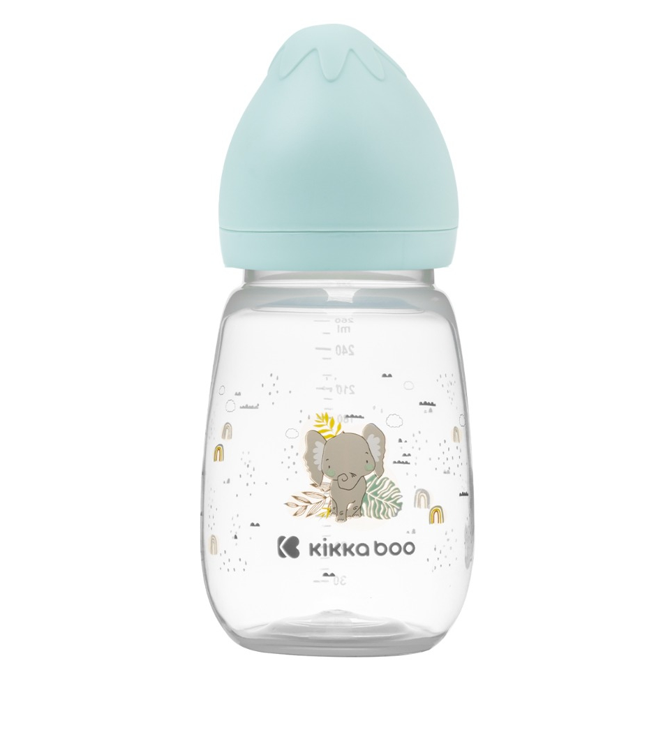 KikkaBoo Kojenecká láhev 3m+ Savanna Mint 260 ml KikkaBoo